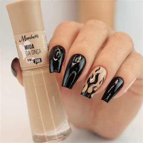 Adesivos de unhas chamas fogo preto Adesivos películas unhas nails