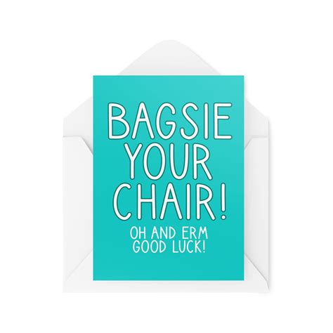 Funny Leaving Cards | Banter Joke Colleague Friends Jokes | Bagsie Your Chair Good Luck ...