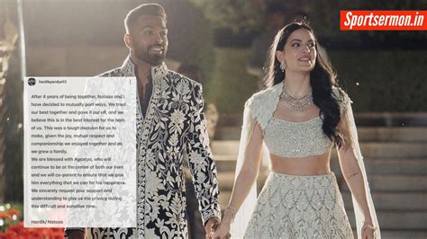 Hardik Pandya Confirms Divorce With Natasa Stankovic