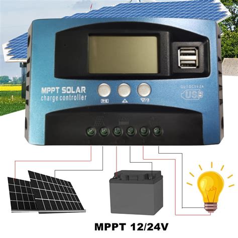 Mppt Solar Charger Controller Regulator Dual Usb Lcd V A