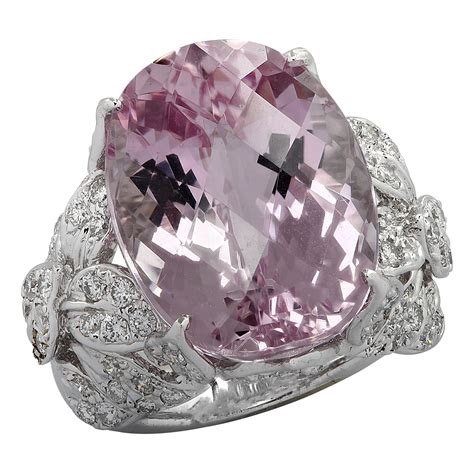 Diamond Pink Kunzite Ring At 1stDibs