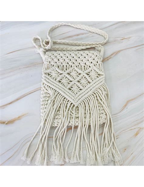 Bolso bandolera boho hippie chic macramé flecos