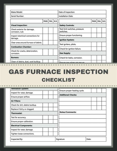 Gas Furnace Inspection Checklist Gas Furnace Maintenance Safety