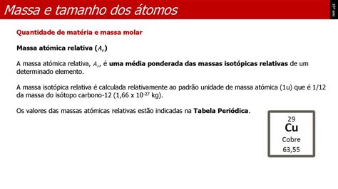 Massa e tamanho dos átomos ppt carregar