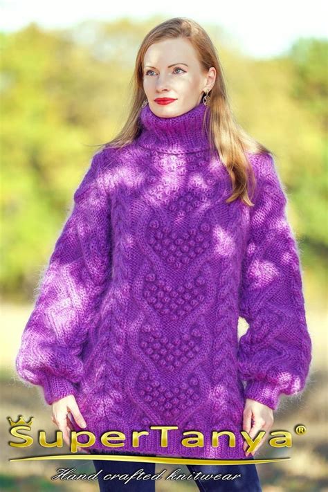 Purple Cable Luxurious Sweater Supertanya Etsy Sweater Fashion