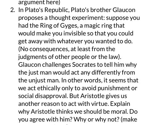 [Solved] argument here) 2. In Plato's Republic, Plato's brother Glaucon... | Course Hero