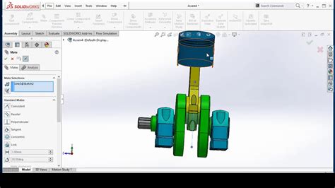 Solidworks Tutorials Slider Crank Mechanism Assembly Youtube