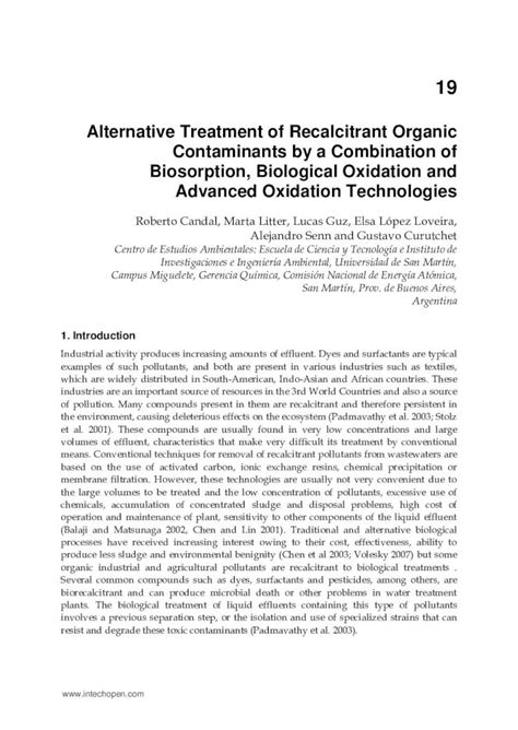 PDF Alternative Treatment Of Recalcitrant Organic Alternative