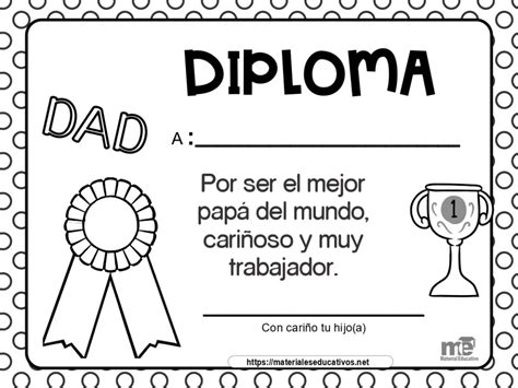 Diplomas Día del padre modelo 14 Editable en PPT Materiales Educativos