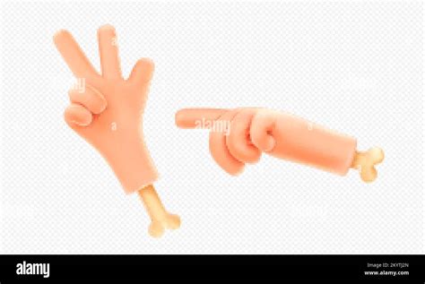 3d Render Hand Gestures Palm With Bone Pointing Direction And Showing