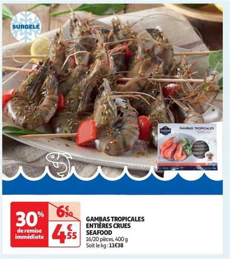 Promo Gambas Tropicales Enti Res Crues Seafood Chez Auchan Icatalogue Fr