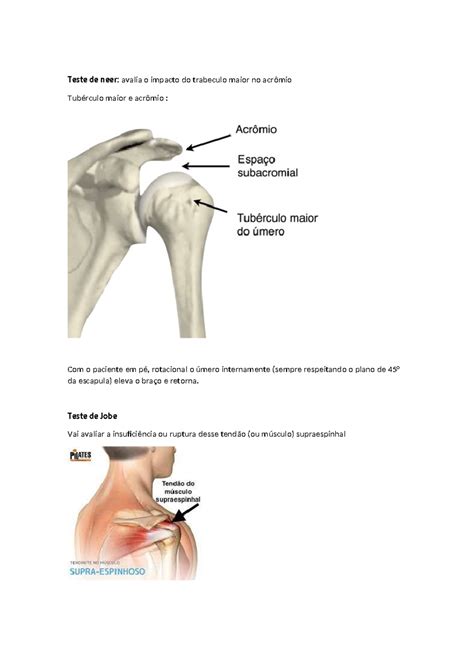 Teste De Neer Teste De Jobe Vai Avaliar A Insufici Ncia Ou Ruptura