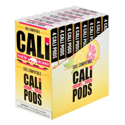 Cali Pods Pink Lemonade 4 Pods Ziip Pods In Stock Compatible Juul