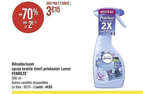 Promo D Sodorisant Spray Textile Veil Printanier Lenor Febreze Chez