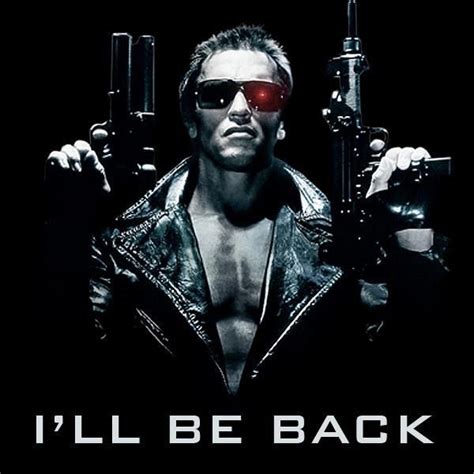 Damen Terminator Ill Be Back Ladies T Shirt Cool Retro Movie Film Quote