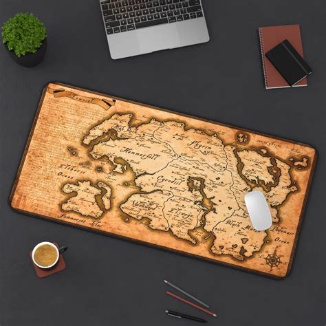 The Elder Scrolls V Skyrim Tamriel Map Mouse Pad Tamriel Etsy