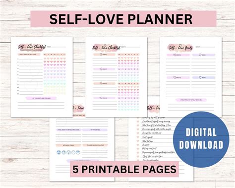 Self Love Checklist Self Love Planner For Mental Health And Etsy