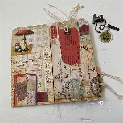 Hinged Spine Tag Booklet Suzy At Shabbysoul Art Vintage Junk