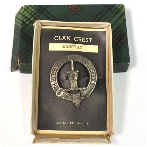Scottish Plaid Brooch C1900 For Clan Barclay Fagan Arms