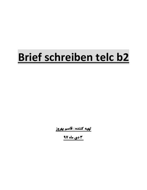 Brief Schreiben Telc B Pdfcoffee