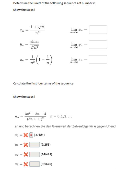 Solved Determine The Limits Of The Following Sequences Of Chegg