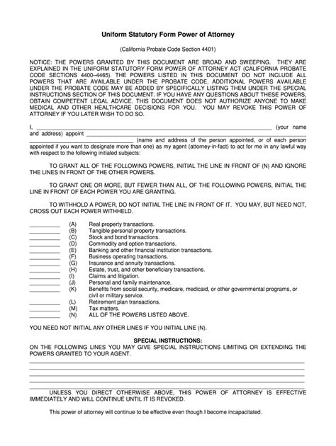 Uniform Statutory Form Power Of Attorney Fill Out Sign Online Dochub