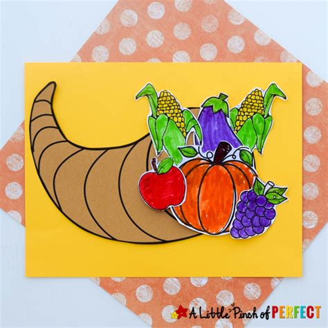 Cornucopia Thanksgiving Kids Craft And Free Template