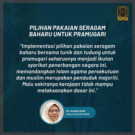 Pekerja Wajar Diberi Pilihan Uniform Baharu Yang Sopan Isma