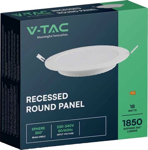 V TAC Recessed Round Panel White Loftplafond 22 1cm Pris