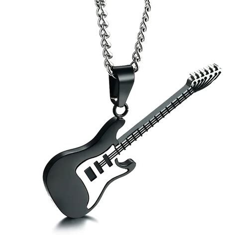 Jhsl Brand Male Men Statement Guitar Necklaces Pendants Stainless