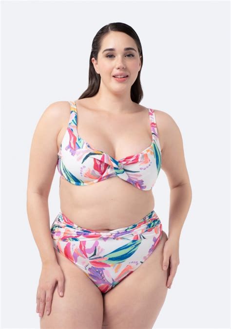 Top De Bikini Estampado Floral De Tallas Grandes De Mujer TEX Ofertas