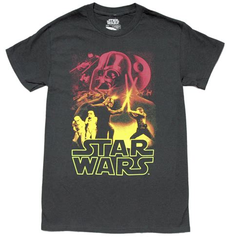 Star Wars Mens T Shirt Darth Vader Vs Luke Skywalker Lightsaber Fight