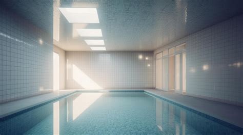 Premium Photo | Indoor swimming pool in a luxury modern building tile ...