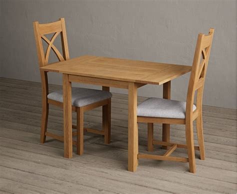 Extending York 70cm Solid Oak Dining Table With X Back Chairs Oak