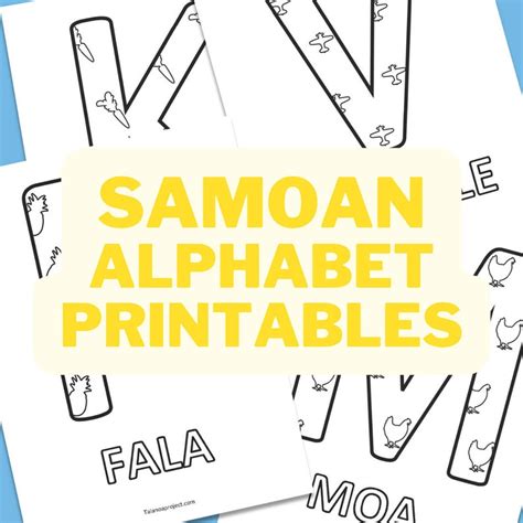 Samoan Alphabet Printable Etsy