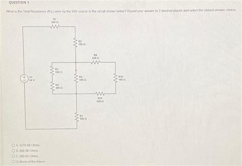 Solved What Is The Total Resistance Rt Seen By The V Chegg