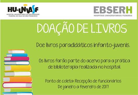 Hospital Universit Rio Promove Campanha De Doa O De Livros Blog Do