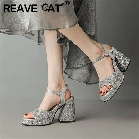 REAVE Kedi Kad N Sandalet Peep Toe T Knaz Topuklar 9 5cm Toka Kay