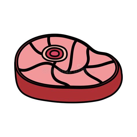 Carácter Del Kawaii Del Filete De La Carne Ilustración del Vector