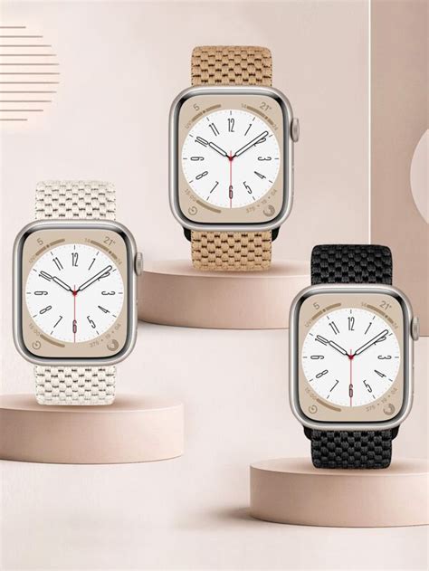 3 Pacotes Elástico Loop Solo Banda Compatível Apple Watch Banda