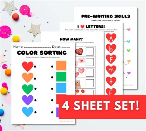 Valentines Day Worksheets For Preschool Or Kindergarten Mom Worksheets Library