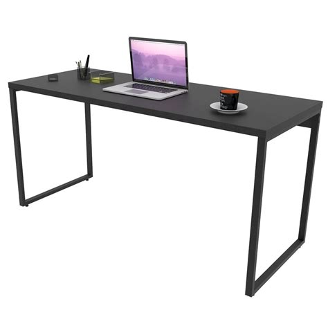 Mesa de Escritório Office 150cm Estilo Industrial Prisma Preto C08 Onix