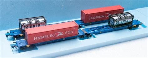 Fleischmann Set 2x Containertragwagen Aus Startset 931201 Spur N Ohne