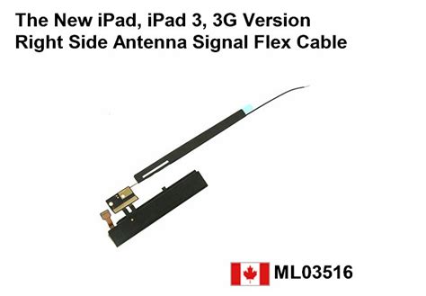 Ipad 3 Bluetooth Wifi Antenna Signal Flex Cable 3g Version Right Side Canadian Cell Parts Inc