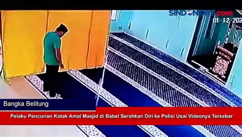 Pelaku Pencurian Kotak Amal Masjid Di Babel Serahkan Diri Ke Polisi