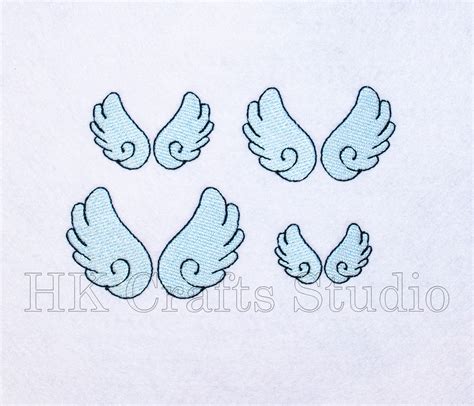 Mini Angel Wings Machine Embroidery Design Sizes Etsy