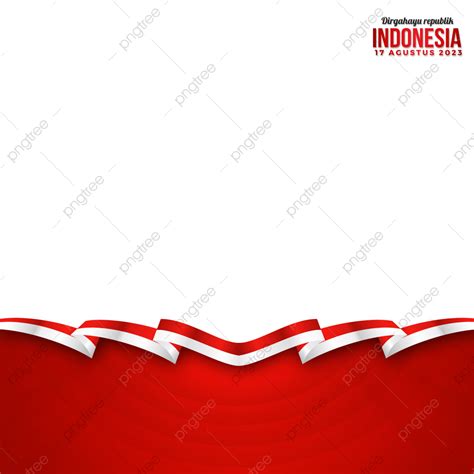 Red White Ribbon Indonesia Flag Border Frame Hut Ri Agustus