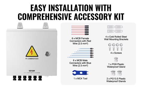 Vevor Boitier De Jonction Solaire Bo Te De Combinaison Pv Cordes A