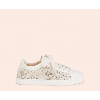 Lace Sneaker White Sade Fabric AGL