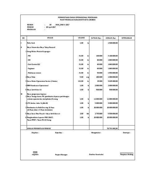 Permintaan Dana Operasional Pdf